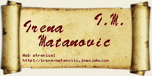 Irena Matanović vizit kartica